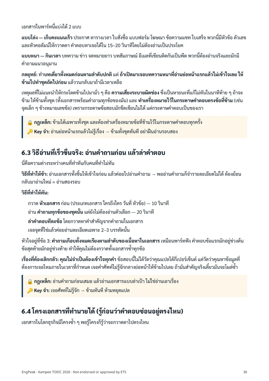 หน้าวิธีแบ่งเวลาพาร์ทอ่าน 75 นาที